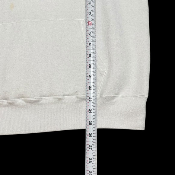 Vintage 90s Notre Dame University Stained White Hoodie Sweatshirt Women's XL‎ - Picture 11 of 12